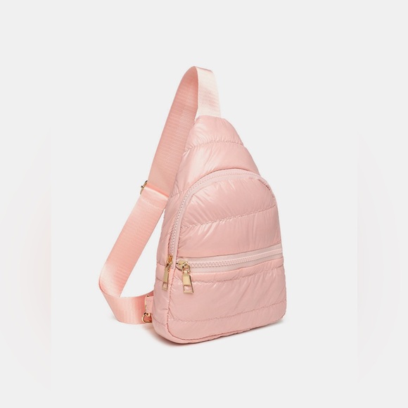 Handbags - Quilted Adjustable Strap Puffy Sling Bag